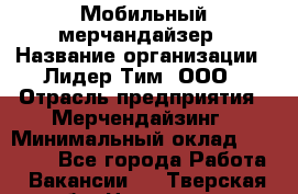 Мобильный мерчандайзер › Название организации ­ Лидер Тим, ООО › Отрасль предприятия ­ Мерчендайзинг › Минимальный оклад ­ 23 000 - Все города Работа » Вакансии   . Тверская обл.,Нелидово г.